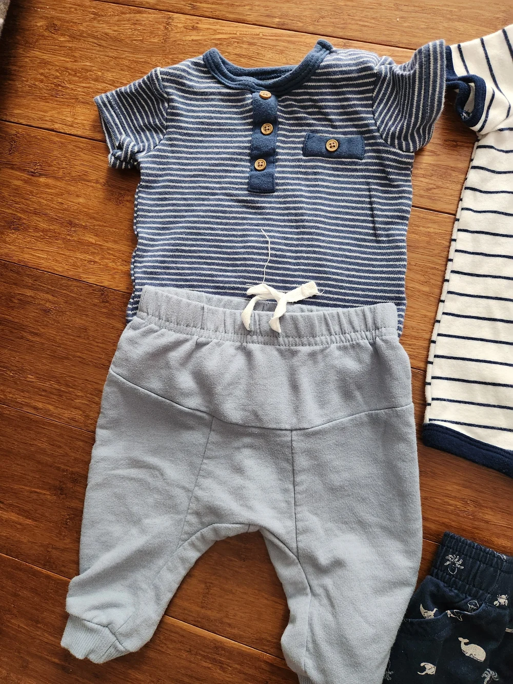 Set Of 9 Baby Boy Short Sleeve Bodysuits Pants Shorts Romper Whale, 0-3 Months